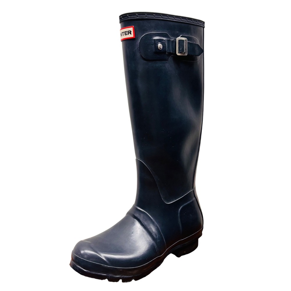 Hunter Original Tall Navy Blue Waterproof Rain Boots W23499 Womens 6